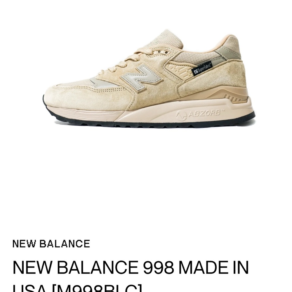 New Balance 998 Beige Sneakers